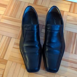 Cáceres,man black leather shoes, 11.5